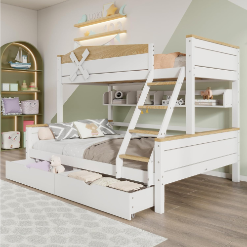 Haus-Etagenbett mit Stauraum 90x200 cm