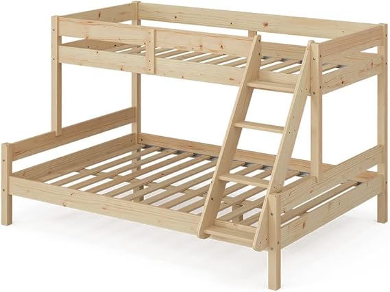 Wooden Bunk Bed for Children with Slatted Frames