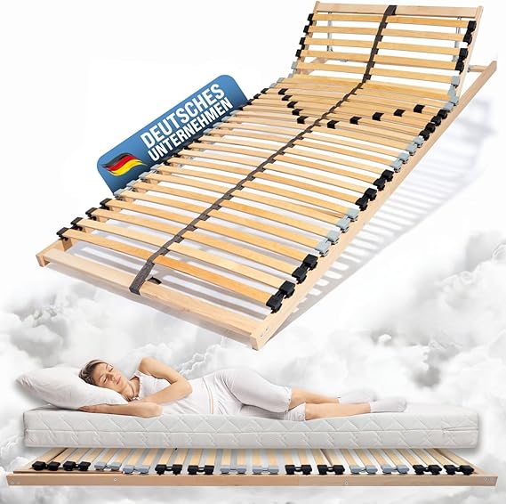 7-Zone Slatted Bed Frame 80x200cm Adjustable
