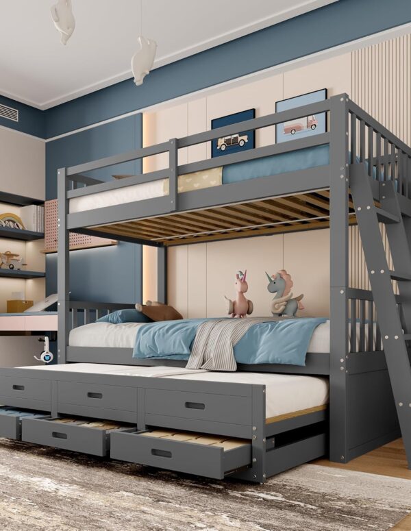 Etagenbett 90x200 mit Stauraum und Leiter