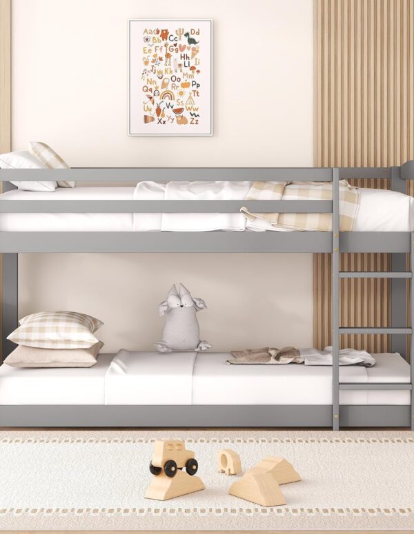 REXO Etagenbett für Kinder, 90x200 cm, Grau