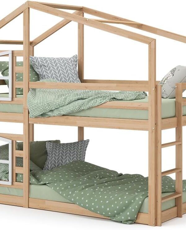 Etagenbett Maja 90x200 cm aus Naturholz, inkl. Lattenroste