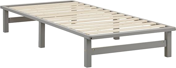 Wooden Pallet Bed Frame 90x200 cm Grey with Slats