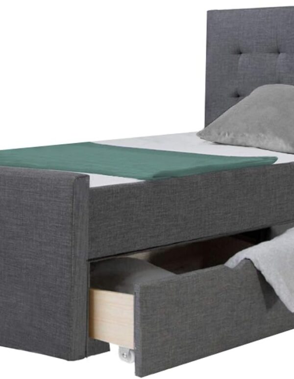 Polsterbett 90x200 mit Bettkasten & Lattenrost