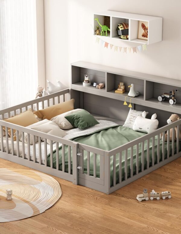 Kinder-Hausbett 140x200 mit Lattenrost & Stauraum