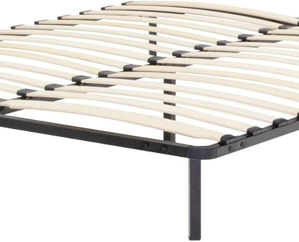 Metal Bed Frame 180x200 cm, Black with Storage