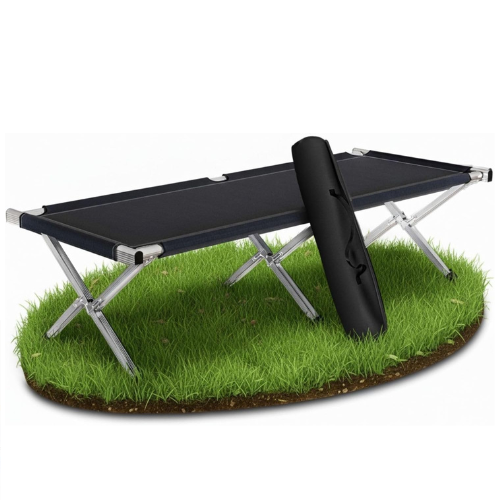 Heavy Duty Folding Camping Bed XXL 190x64x42 Black